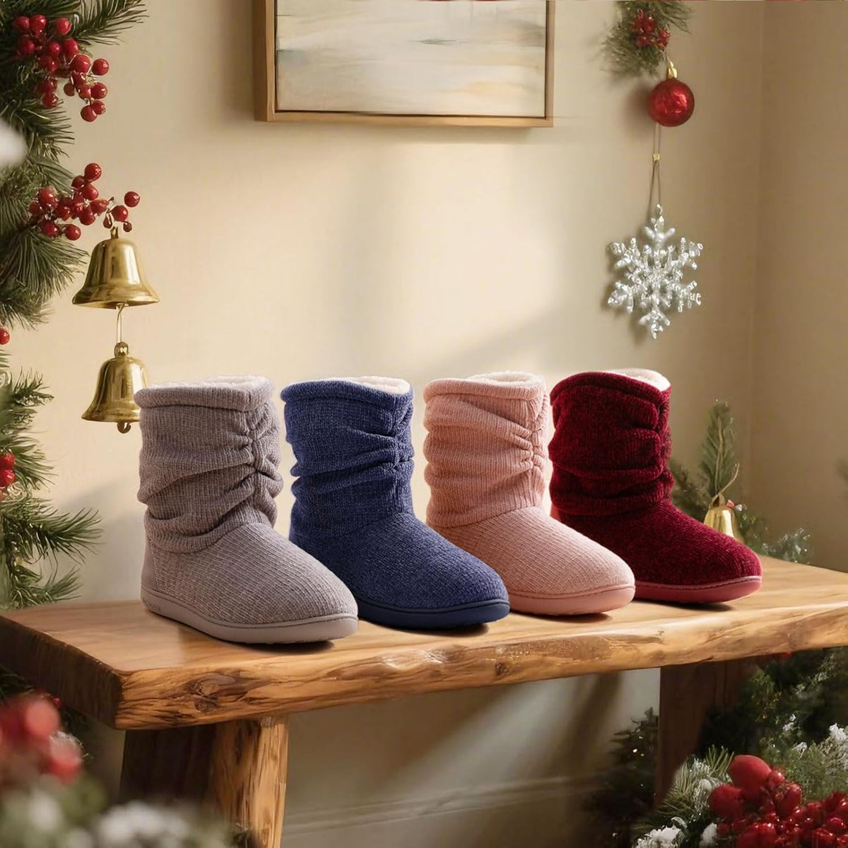 Women's Warm Winter Slipper Boots - Versatile Indoor/Outdoor House Shoes